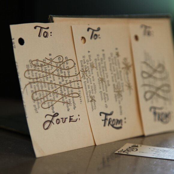 Antique paper gift labels handmade by Artisanne. - Picture 2 of 12